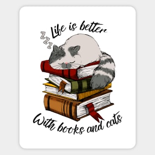 Books and Cats Magnet